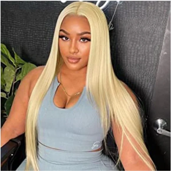 613 Blonde 22” Swiss Lace Front Wig 180% Density